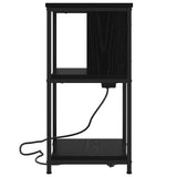 Bedside Cabinet Black Oak 38 x 31 x 61 cm Engineered Wood 859450