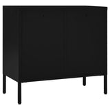 Sideboard Black Steel Medium Sideboard Rectangular Modern 336073