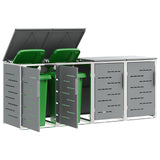 Wheelie Bin Storage Grey 276 x 77.5 x 112.5 cm Stainless Steel 3422245