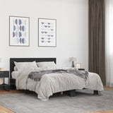 Bed Frame Black Engineered wood, Metal Double Durable Bed Frame 3280197