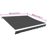 Awning Top Sunshade Canvas Anthracite 4.5x3 m 143711