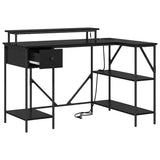 Desk with Drawer Black Oak 120 x 79 x 86.5 cm Engineered Wood 859400