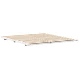 Bed Frame White 200 x 210 cm Solid Pine Wood 873119