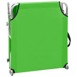 ZNTS Folding Sun Lounger with Canopy Green Aluminium 310361