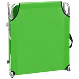 ZNTS Folding Sun Lounger with Canopy Green Aluminium 310361