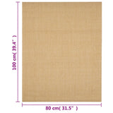 Rug Natural 100% Sisal 80x100 cm Rug Rectangular Modern 136304