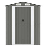 Garden Shed Light Grey 192x440x223 cm Galvanised Steel 3147441