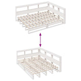 Bookcase Bed without Mattress White 140x190cm Solid Wood Pine 3324512