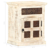 Bedside Cabinet White 40x30x50 cm Solid Mango Wood 285896