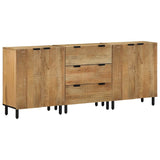 ZNTS 3 Piece Sideboards Brown 60x33x75 cm Solid Wood Mango 3310005