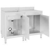 Commercial Kitchen Sink Cabinet Stainless Steel 120x60x96 cm 3058270