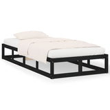 Bed Frame without Mattress Black 75x190 cm Small Single Solid Wood 820825
