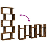 Room Divider Bookcase 5-Tier Smoked Oak 70x24x161 cm Engineered Wood 858097