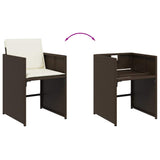 13 Piece Garden Dining Set with Cushions Brown Poly Rattan 3211125