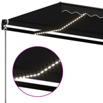 ZNTS Manual Retractable Awning with LED 400x350 cm Anthracite 3069184