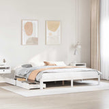 Bed Frame with Drawers without Mattress White 200x200 cm 3301957