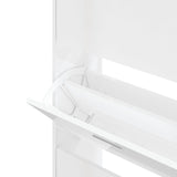 Shoe Cabinet High Gloss White 63x24x147 cm Engineered Wood 342546