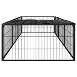 8-Panel Dog Playpen Black 100x50 cm Powder-coated Steel 3115976