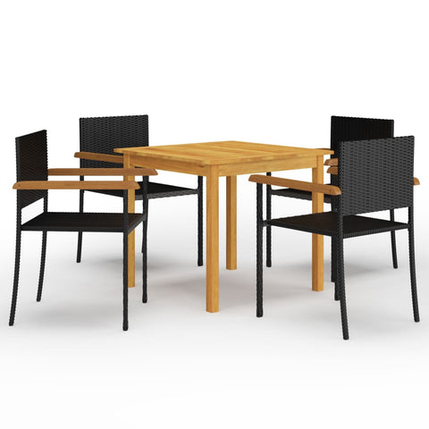 ZNTS 5 Piece Garden Dining Set Black 3067715