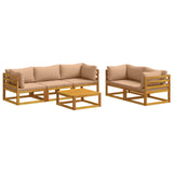 Sofa Set 6 pcs Natural Solid Acacia Wood 3417286
