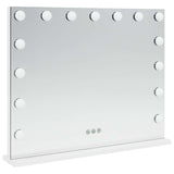LED Vanity Mirror White 58 x 10 x 47 cm Glass and Steel 42020527