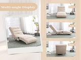 GOMYWAY Fabric Relaxation Chaise Lounge Chair, Full Body Support Fixed Recliner Sofa with Gentle W2678P389544