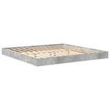 Bookcase Bed Concrete grey 180 x 200 cm Engineered wood 3335746