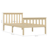 Bed Frame without Mattress Natural Solid Pinewood 100x200 cm 283221