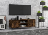 TV Cabinet with Metal Legs Smoked Oak 103.5x35x50 cm 813161