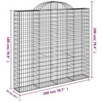 Arched Gabion Basket 200x50x180/200 cm Galvanised Iron 153499