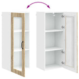Wall Glass Cabinet PORTO Sonoma Oak 40 x 31 x 100 cm 885447