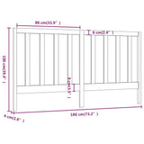 Bed Headboard Black 186x4x100 cm Solid Wood Pine 817709