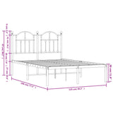 Metal Bed Frame without Mattress with Headboard Black 120x190cm 353436