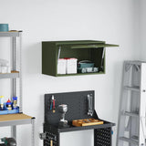 Wall Cabinet for Garage with Gas-lift Door Olive green 883283