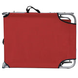 47771 Folding Sun Lounger with Canopy Red Aluminium