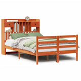 Bookcase Bed without Mattress Wax Brown 135x190 cm Doouble Solid Wood Pine 3321951