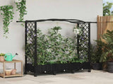 Raised Bed with Trellis and Roof Black 169 x 40 x 129 cm PP 3423097