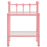Bedside Cabinets 2 pcs Pink and Transparent Metal and Glass 325079