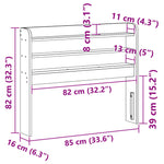 ZNTS Headboard with Shelves 75 cm Solid Wood Pine 850965