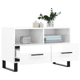 TV Cabinet High Gloss White 80x36x50 cm Engineered Wood 828998