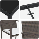 Garden Dining Set 3 pcs Brown and Black PE Rattan 3379044