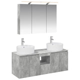 Bathroom Cabinet Set 4 pcs Concrete Grey Engineered Wood 3406458