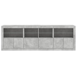 Sideboard with LED Lights Concrete Grey 202x37x67 cm 3209012