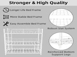 White three-tier reinforced iron high-low bed with three-person metal frame, space-saving bunk bed W3987P434166