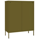 ZNTS Drawer Cabinet Olive Green 80x35x101.5 cm Steel 336144