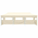 Folding Pop-up Party Tent with 5 Sidewalls 3x9 m Cream 44975