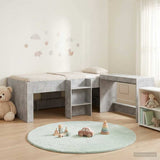 Kids'High Bed Frame with Desk 2 pcs Concrete Grey 3423449
