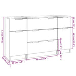 3 Piece Sideboard Set Smoked Oak Engineered Wood 3115825