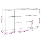 3 Piece Sideboard Set Smoked Oak Engineered Wood 3115825