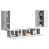 TV Wall Cabinet Set 4 pcs Grey Sonoma Engineered Wood 3408922